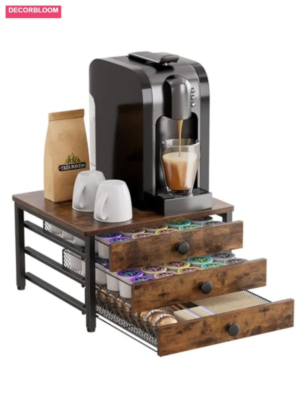 Coffee Pod Holder 3 Tier K Cup Drawer Organizer for Countertop